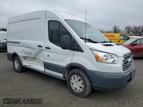 2015 Ford Transit Cargo with VIN 1FTYE1CM7FKA24477, listed as a Copart auction lot 86310214 with 54,098 mi miles and Salvage title. Bid and sale history available at DreamBid. Image 4.