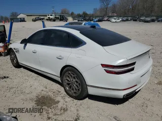2024 Genesis G80 2.5T z VIN KMTGB4SC8RU225801, wystawiony jako Copart lot #48761985 z przebiegiem 12 844 mil mil oraz Szkody całkowita. Historia ofert i sprzedaży dostępna na DreamBid. Obrazek 2.