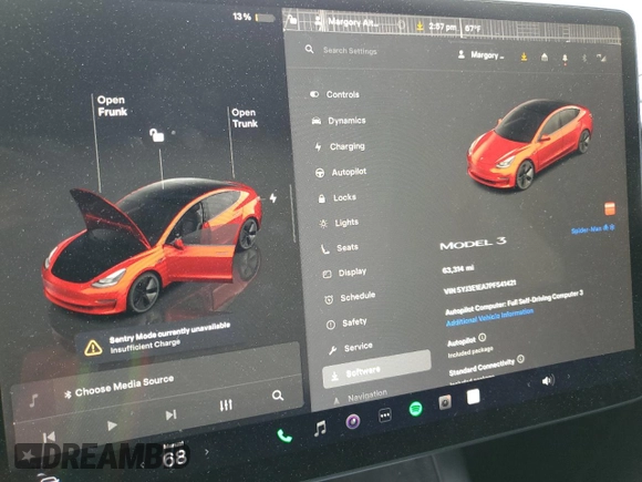 2023 Tesla Model 3 z VIN 5YJ3E1EA7PF541421, wystawiony jako Copart lot #54513655 z przebiegiem 63 314 mil mil oraz Szkoda całkowita • Salvage title. Historia ofert i sprzedaży dostępna na DreamBid. Obrazek 9.