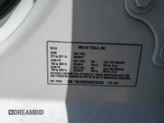 2025 Tesla Model Y Long Range with VIN 7SAYGDED4SF232433, listed as a Copart auction lot 51504015 with Not Provided miles and Salvage Title. Bid and sale history available at DreamBid. Image 14.