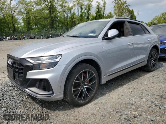 2019 Audi Q8 Premium Plus with VIN WA1EVAF10KD026245, listed as a Copart auction lot 50052993 with 44,522 mi miles. Bid and sale history available at carsss.com. Image 1.