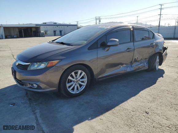 2012 Honda Civic Sdn EX-L with VIN 2HGFB2F92CH555510, listed as a Copart auction lot 49537865 with 146,558 mi miles and Salvage Title. Bid and sale history available at carsss.com. Image 1.