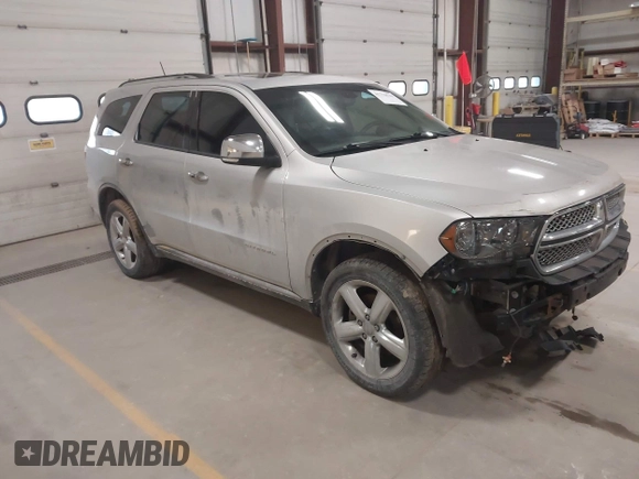 2011 Dodge Durango Citadel with VIN 1D4RE5GG0BC613829, listed as a IAAI auction lot 41770523 with 161,200 mi miles and . Bid and sale history available at DreamBid. Image 1.