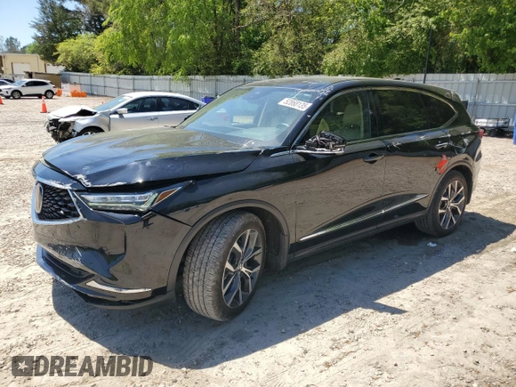 2022 Acura MDX w/Technology Package with VIN 5J8YD9H44NL001310, listed as a Copart auction lot 52868135 with 42,859 mi miles and Salvage Title. Bid and sale history available at carsss.com. Image 1.