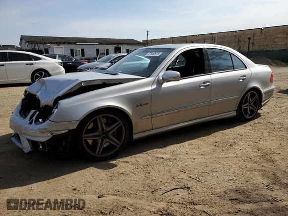 2007 Mercedes-Benz E 63 AMG with VIN WDBUF77X67B040480, listed as a Copart auction lot 47549575 with 206,402 mi miles and Salvage Title. Bid and sale history available at carsss.com. Image 1.