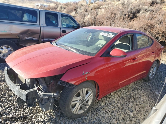 2019 Hyundai Elantra SEL with VIN 5NPD84LF2KH428031, listed as a Copart auction lot 88273975 with 147,756 mi miles and Salvage Title. Bid and sale history available at carsss.com. Image 1.