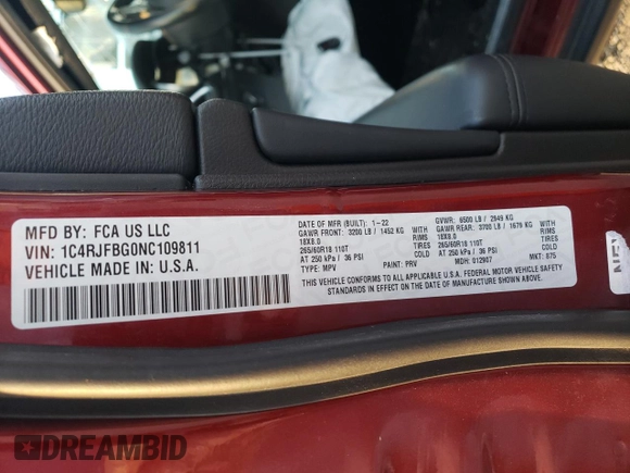 2022 Jeep Grand Cherokee WK Limited with VIN 1C4RJFBG0NC109811, listed as a Copart auction lot 79739684 with 58,999 mi miles and Salvage Title. Bid and sale history available at carsss.com. Image 15.