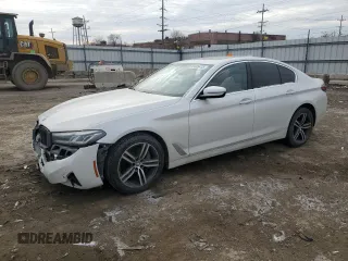 2021 BMW 5 Series 530i xDrive with VIN WBA13BJ00MWX25684, listed as a Copart auction lot 89395415 with 74,907 mi miles and Salvage Title. Bid and sale history available at carsss.com. Image 1.