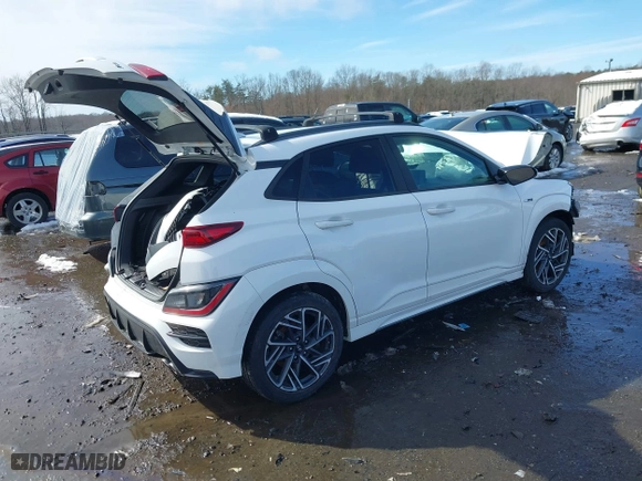 2022 Hyundai Kona N Line with VIN KM8K33A36NU802462, listed as a IAAI auction lot 41566552 with 35,522 mi miles. Bid and sale history available at carsss.com. Image 4.