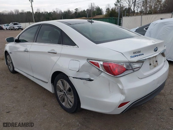 2014 Hyundai Sonata Hybrid with VIN KMHEC4A48EA104853, listed as a IAAI auction lot 41527002 with 130,853 mi miles. Bid and sale history available at carsss.com. Image 6.