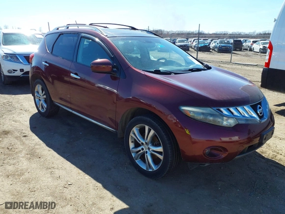 2009 Nissan Murano SL with VIN JN8AZ18W69W141842, listed as a IAAI auction lot 41771894 with 180,611 mi miles. Bid and sale history available at carsss.com. Image 1.