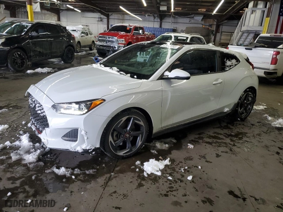2019 Hyundai Veloster Turbo with VIN KMHTH6AB3KU011655, listed as a Copart auction lot 41699095 with 66,870 mi miles and Salvage Title. Bid and sale history available at carsss.com. Image 1.