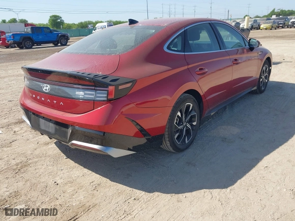 2024 Hyundai Sonata SEL with VIN KMHL64JA8RA369489, listed as a IAAI auction lot 42018317 with 25,772 mi miles. Bid and sale history available at carsss.com. Image 4.