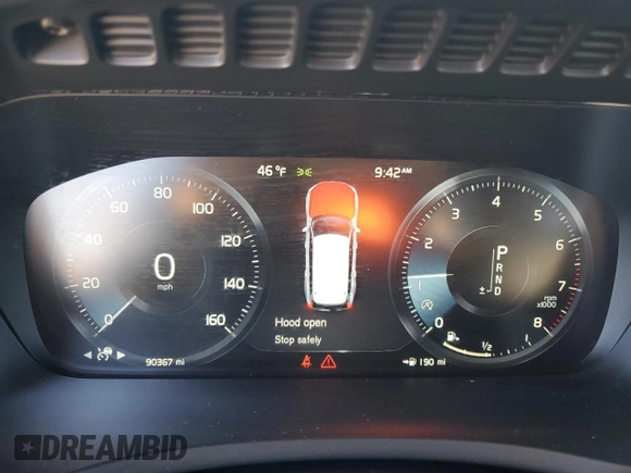 2017 Volvo XC90 Inscription with VIN YV4A22PL8H1187744, listed as a Copart auction lot 50124385 with 90,367 mi miles and Salvage Title. Bid and sale history available at carsss.com. Image 9.