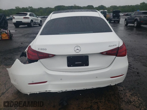 2025 Mercedes-Benz C 300 with VIN W1KAF4HB4SR240981, listed as a Copart auction lot 57949665 with 1,179 mi miles and Salvage title. Bid and sale history available at DreamBid. Image 6.