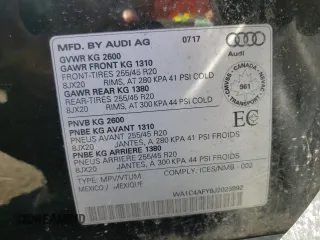 2018 Audi SQ5 Prestige с VIN WA1C4AFY8J2025992, выставлен на аукционе Copart как лот 54351015 с пробегом 115 152 миль миль и Списание • Salvage title. История ставок и продаж доступна на DreamBid. Изображение 13.