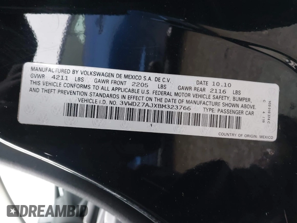 2011 Volkswagen Jetta SE z VIN 3VWDZ7AJXBM323766, wystawiony jako IAAI lot #41680351 z przebiegiem 122 660 mil mil oraz . Historia ofert i sprzedaży dostępna na DreamBid. Obrazek 9.