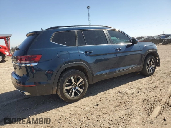 2021 Volkswagen Atlas S with VIN 1V2AP2CA8MC591195, listed as a Copart auction lot 43898235 with 51,443 mi miles and Salvage title. Bid and sale history available at DreamBid. Image 3.