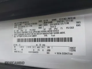 2020 Ford Transit Cargo with VIN 1FTBR1C8XLKA14891, listed as a IAAI auction lot 41435923 with 51,891 mi miles and . Bid and sale history available at DreamBid. Image 9.