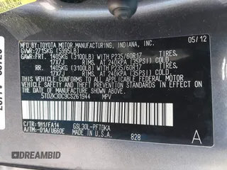 2012 Toyota Sienna with VIN 5TDZK3DC9CS261944, listed as a IAAI auction lot 41885359 with 184,918 mi miles. Bid and sale history available at carsss.com. Image 9.