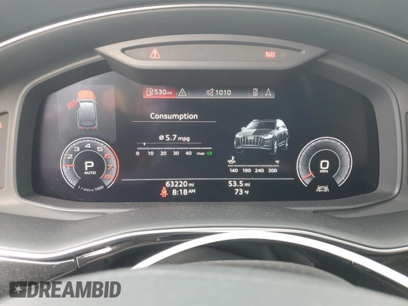 2020 Audi Q7 Premium with VIN WA1AXAF78LD000670, listed as a Copart auction lot 60651165 with 63,220 mi miles and Clean title. Bid and sale history available at DreamBid. Image 9.