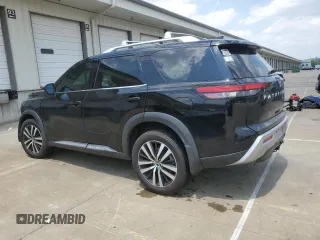 2023 Nissan Pathfinder Platinum with VIN 5N1DR3DK9PC221749, listed as a Copart auction lot 60127525 with 37,458 mi miles and Salvage title. Bid and sale history available at DreamBid. Image 2.