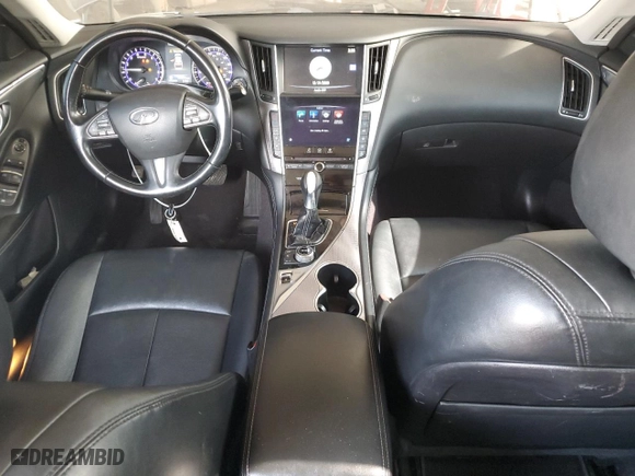 2015 Infiniti Q50 with VIN JN1BV7AP0FM334595, listed as a Copart auction lot 43240365 with 122,553 mi miles and Salvage Title. Bid and sale history available at carsss.com. Image 8.
