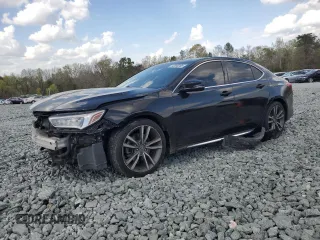 2019 Acura TLX Advance with VIN 19UUB2F86KA002693, listed as a Copart auction lot 52086385 with 107,284 mi miles and Salvage title. Bid and sale history available at DreamBid. Image 1.