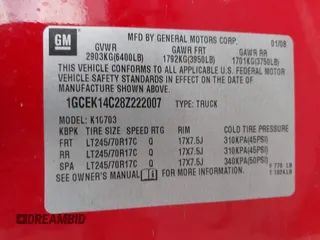 2008 Chevrolet Silverado 1500 Work Truck with VIN 1GCEK14C28Z222007, listed as a IAAI auction lot 41878668 with 186,754 mi miles. Bid and sale history available at carsss.com. Image 9.