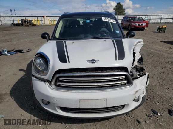 2015 MINI Countryman with VIN WMWZB3C50FWR44801, listed as a Copart auction lot 51957715 with 69,537 mi miles and Salvage Title. Bid and sale history available at DreamBid. Image 5.