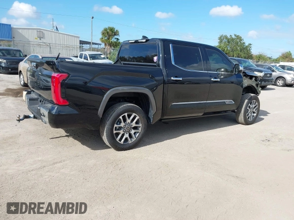 2024 Toyota Tundra 1794 Edition with VIN 5TFMA5DB2RX173868, listed as a IAAI auction lot 41149470 with 11,391 mi miles and . Bid and sale history available at DreamBid. Image 4.