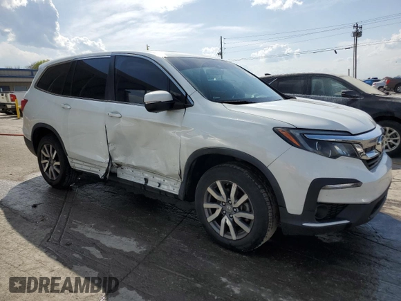 2021 Honda Pilot EX-L with VIN 5FNYF5H54MB002775, listed as a Copart auction lot 52244475 with 44,210 mi miles and Salvage Title. Bid and sale history available at carsss.com. Image 4.