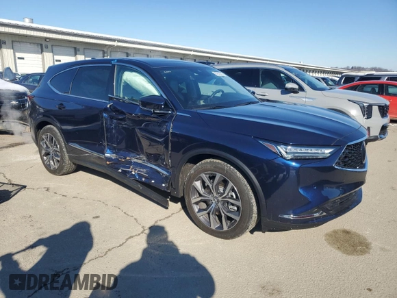 2023 Acura MDX w/Technology Package with VIN 5J8YE1H48PL000596, listed as a Copart auction lot 87833225 with 15,619 mi miles and Salvage Title. Bid and sale history available at carsss.com. Image 4.