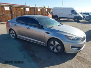 2012 Kia Optima Hybrid with VIN KNAGM4AD0C5009507, listed as a IAAI auction lot 41551835 with 92,878 mi miles. Bid and sale history available at carsss.com. Image 1.