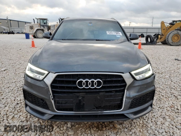 2018 Audi Q3 Premium Plus with VIN WA1HCCFS7JR022640, listed as a Copart auction lot 53517985 with 52,513 mi miles and Salvage Title. Bid and sale history available at carsss.com. Image 5.