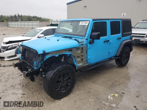 2018 Jeep Wrangler JK Unlimited Sport S with VIN 1C4BJWDG1JL868623, listed as a Copart auction lot 71317144 with 64,126 mi miles and Salvage Title. Bid and sale history available at carsss.com. Image 1.