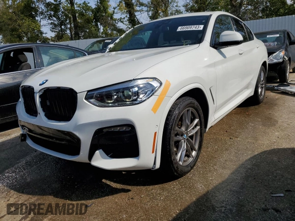 2021 BMW X4 xDrive30i with VIN 5UX2V1C01M9G47277, listed as a Copart auction lot 66909743 with 20,634 mi miles. Bid and sale history available at carsss.com. Image 1.