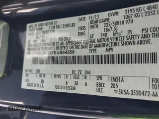 2014 Ford Escape SE z VIN 1FMCU9G97EUB64559, wystawiony jako IAAI lot #42238726 z przebiegiem 124 633 mil mil oraz . Historia ofert i sprzedaży dostępna na DreamBid. Obrazek 9.