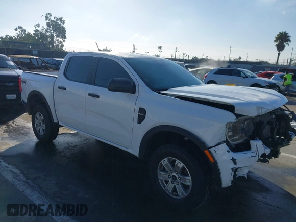 2024 Ford Ranger XL with VIN 1FTER4PH9RLE10340, listed as a IAAI auction lot 41591734 with 8,610 mi miles. Bid and sale history available at carsss.com. Image 1.