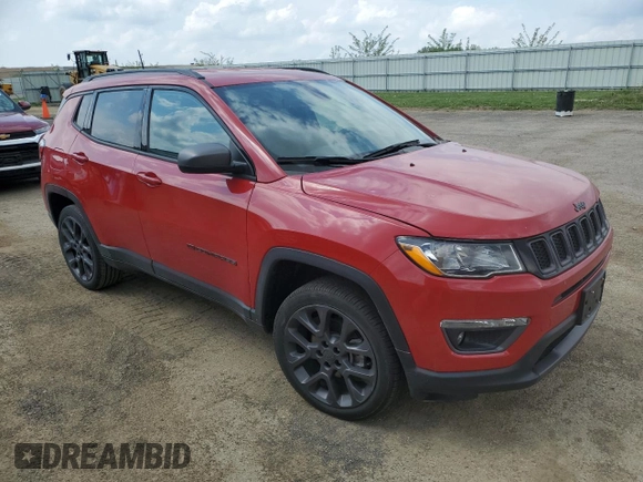 2021 Jeep Compass 80th Anniversary with VIN 3C4NJDEBXMT532899, listed as a Copart auction lot 55304905 with 44,299 mi miles and Salvage title. Bid and sale history available at DreamBid. Image 4.