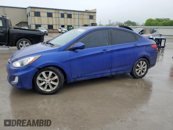 2012 Hyundai Accent GLS with VIN KMHCU4AE9CU098280, listed as a Copart auction lot 51658745 with 166,310 mi miles and Clean Title. Bid and sale history available at carsss.com. Image 1.