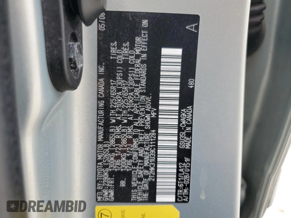 2009 Lexus RX 350 with VIN 2T2HK31U39C111284, listed as a Copart auction lot 41978225 with 182,434 mi miles and Clean Title. Bid and sale history available at DreamBid. Image 13.