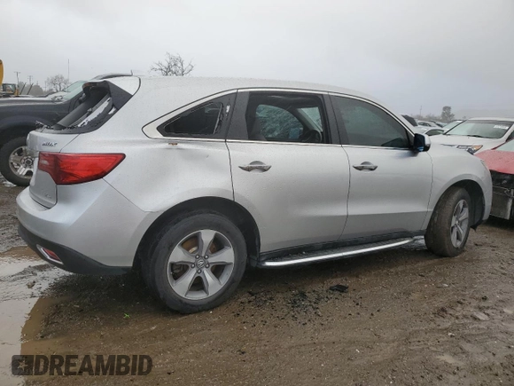 2014 Acura MDX with VIN 5FRYD4H21EB029163, listed as a Copart auction lot 45556965 with Not provided miles and Salvage title. Bid and sale history available at DreamBid. Image 3.