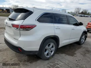 2015 Toyota Highlander Limited with VIN 5TDDKRFH9FS137585, listed as a Copart auction lot 49834255 with 138,281 mi miles and Salvage Title. Bid and sale history available at carsss.com. Image 3.