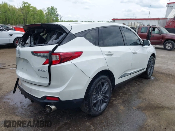 2021 Acura RDX w/A-Spec Package with VIN 5J8TC2H63ML048400, listed as a IAAI auction lot 42128393 with 37,496 mi miles and . Bid and sale history available at DreamBid. Image 4.
