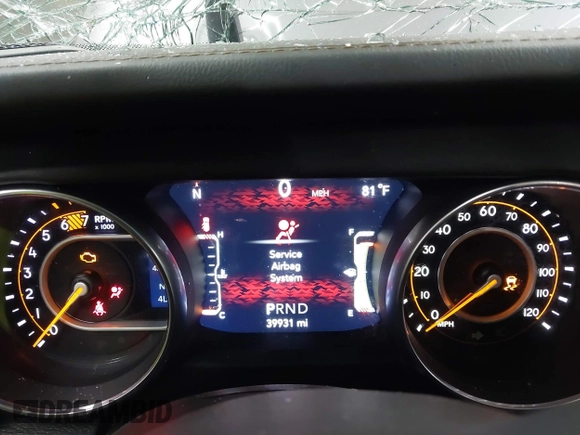 2021 Jeep Wrangler Unlimited Sahara with VIN 1C4HJXEN1MW529568, listed as a IAAI auction lot 42336590 with 39,931 mi miles and . Bid and sale history available at DreamBid. Image 7.