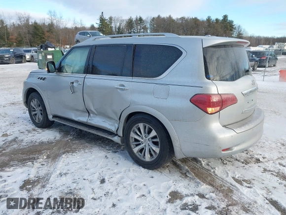 2017 Infiniti QX80 with VIN JN8AZ2NE9H9158598, listed as a IAAI auction lot 41326752 with 124,906 mi miles. Bid and sale history available at carsss.com. Image 3.