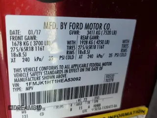 2017 Ford Expedition Max XLT z VIN 1FMJK1HT1HEA53092, wystawiony jako Copart lot #51065245 z przebiegiem 165 681 mil mil oraz Szkoda całkowita • Salvage title. Historia ofert i sprzedaży dostępna na DreamBid. Obrazek 13.