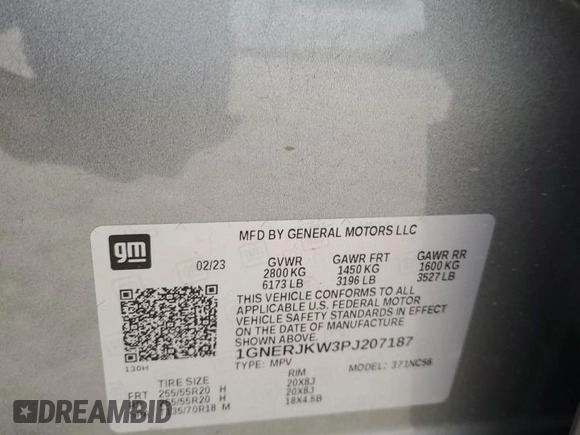 2023 Chevrolet Traverse RS with VIN 1GNERJKW3PJ207187, listed as a Copart auction lot 43907155 with 16,058 mi miles and Salvage Title. Bid and sale history available at carsss.com. Image 15.