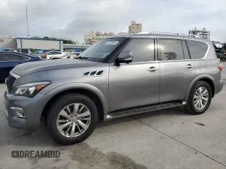 2017 Infiniti QX80 z VIN JN8AZ2NF1H9643990, wystawiony jako Copart lot #55598085 z przebiegiem 129 961 mil mil oraz Szkody całkowita. Historia ofert i sprzedaży dostępna na DreamBid. Obrazek 1.